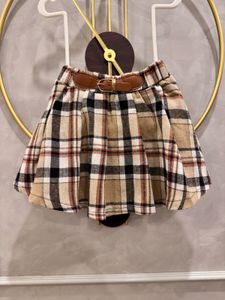 Plaid Skirt with Belt