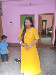 Elegant Yellow Sequined Kurta Set