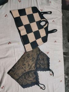 Chic Crop Tops - Checkered &amp; Lace Styles