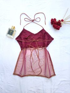Sheer Mesh Halter Top