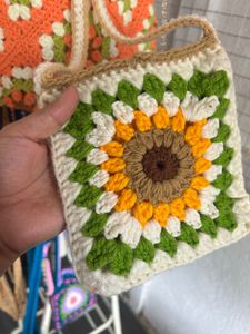 Handmade Crochet Sunflower Bag