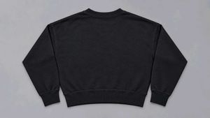 BLACK TEXTURED CREW NECK SWEATSHIRT
