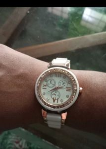Elegant Rose Gold and White Watch