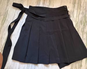 Black Tennis Wrap Skirt