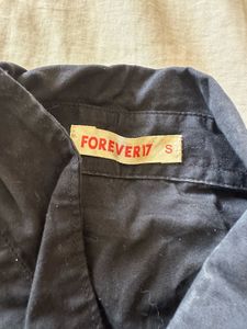 Black Textured Button-Up Shirt- S