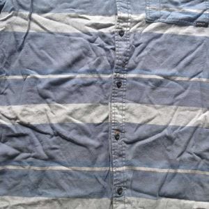 Blue &amp; Gray Striped Button-Down Shirt