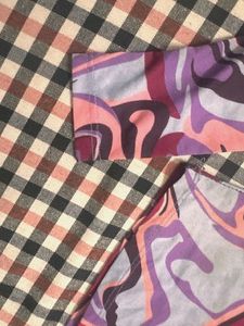 Swirl Print Long Sleeve Crop Top