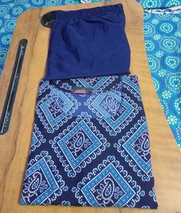 Blue Geometric Print Kurta Set