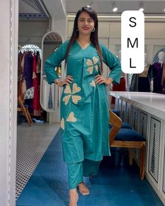 Teal Kurta Set with Clover Print. M,L,xl,xxl 850