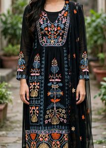 black kurta set