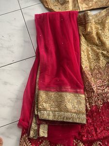 Stunning Red &amp; Gold Lehenga Choli Set
