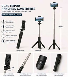 Extendable dual wireless tripod and handheld.