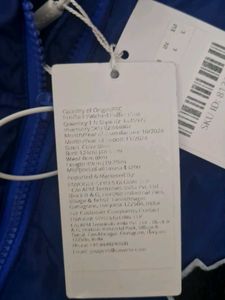 Blue Puffer Jacket with Letter