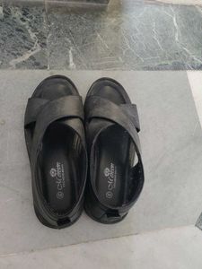 Men's Black Leather Sandals