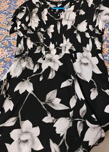 Elegant Black Floral dress with Embellishments