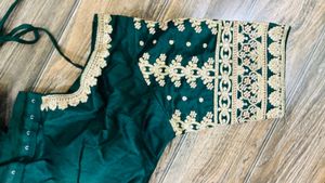 Elegant Emerald Green Embroidered Blouse