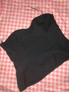 Chic Strapless Black Corset Top