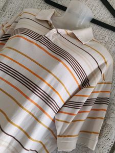Retro Striped Polo Shirt