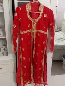 Elegant Red sherwani pattern Kurta Se with origina