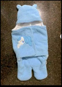 Unused Blue Baby swadle with Hood