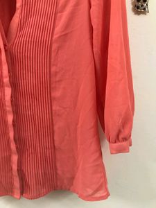 Forever 21 Orange Sheer Blouse
