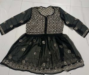 Mirrorwork Black Short Kurti