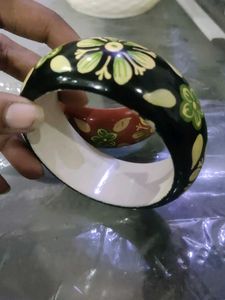Painted wooden bangle + With Gift 🎁