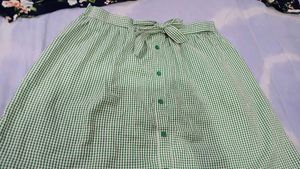 Cute Green Gingham Mini Skirt