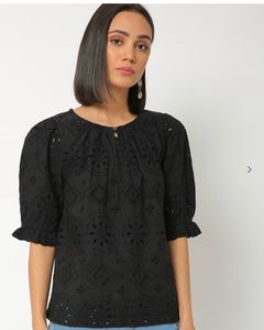 Eyelet Embroidered Top