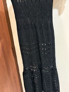 Chic Black Knit Midi Dress