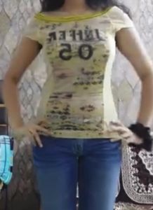 Unique Yellow Graphic Print Top