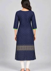 Elegant Navy Blue Printed Kurta