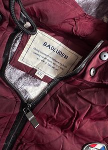 Maroon Hooded Bomber Jacket
