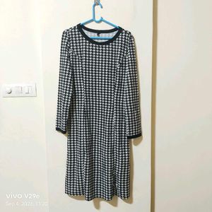 SHEIN Emery Rose Black &amp; White Houndstooth Dress