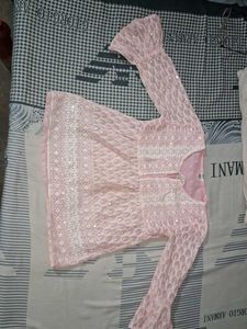 Elegant Pink Chikankari Kurta