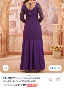 Stunning Purple Kurta Set with Gold Print