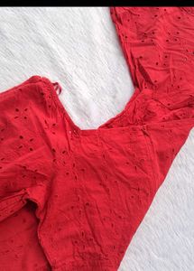 Mango Red Off-Shoulder Mini Dress