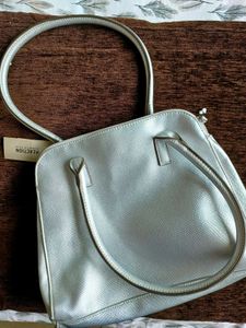 Kenneth Cole Silver Textured Hand Bag