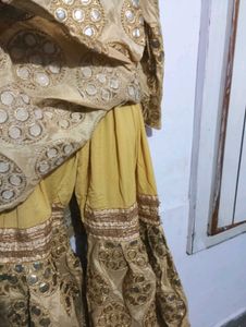 Elegant Gold Embellished Kurta Set