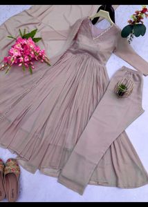 brand new Elegant Pleated Anarkali Suit Set
