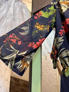 Sassafras Navy Tropical Wrap Romper