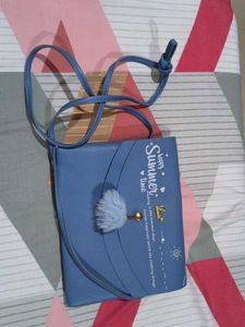 Cute Blue Crossbody Bag(New) with 2 zips