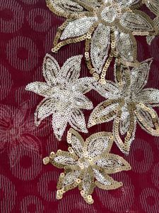 Vintage Red Sequin Saree