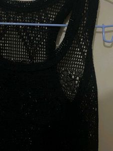 Black Mesh Tank Top