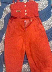 Orange Patterned co rd set