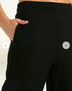Teamspirit Straight Fit Black Cargo Pants