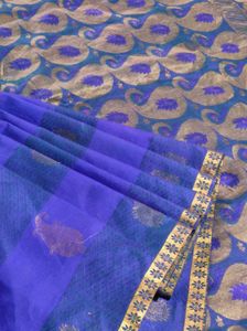Blue Paisley Saree