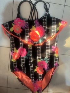 Floral Striped One-Piece Swimsuit