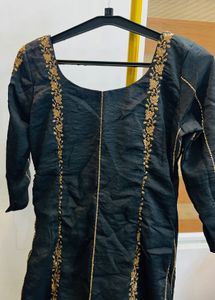 Elegant Black Embroidered Kurta wedding kurti