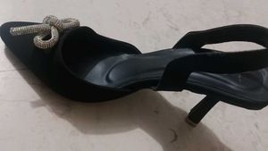 Sparkling Bow Slingback Heels